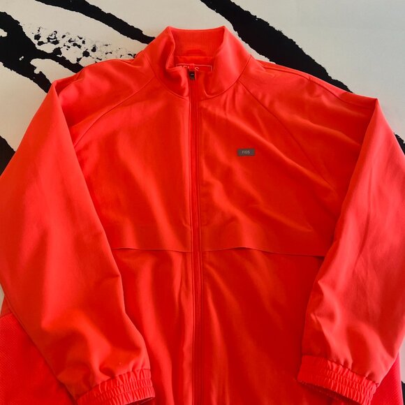 FIGS *FIERY CORAL* SYDNEY SCRUB JACKET SIZE XL WOMENS - Picture 2 of 5